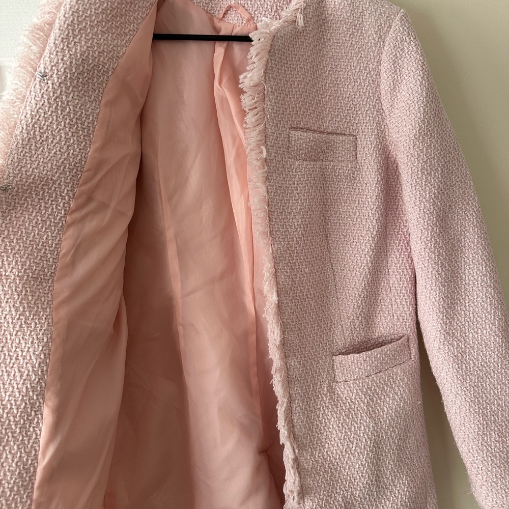 Chic Pink Textured Coat